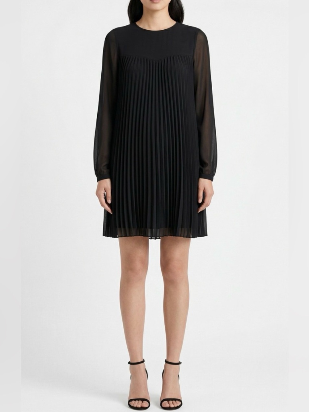Leifsdottir Black Pleated Mini Dress Feminine Flowy Chic